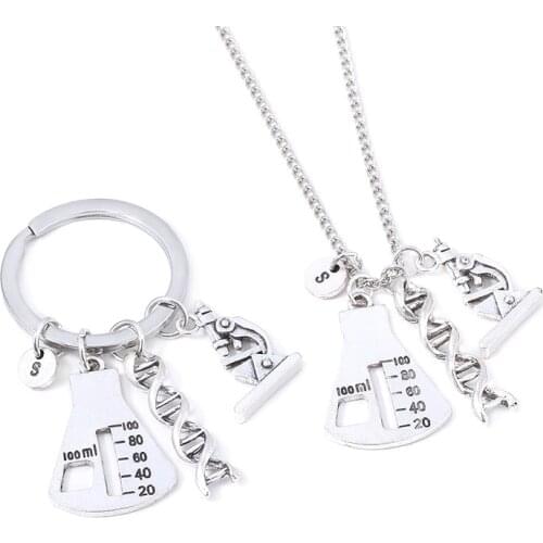 Fanny Creative Jewelry Chemistry Molecule Microscope Science Necklace For Student Teacher Souvenir Gifts