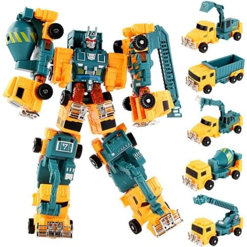 NEW Big Size 23CM Devastator 5 in 1 Transformation Toys Robot Truck Car Action Figure Engineering Vehicle Model Kids Boy WK-18