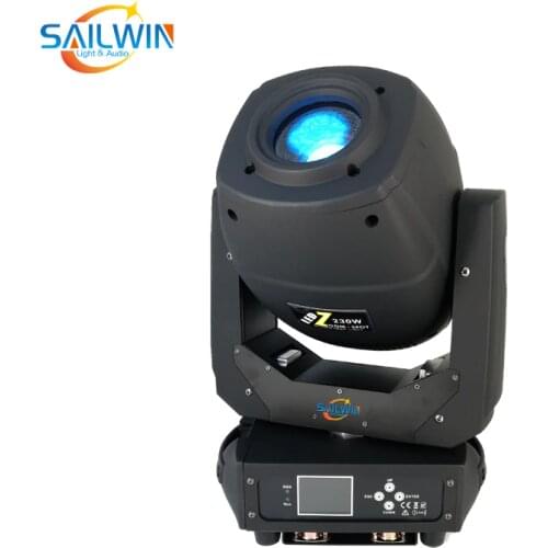 New Sailwin Stage Light 230W 7R LED Moving Head Zoom Spot Light 2 Effect Prism For Wedding Event 6/18CH