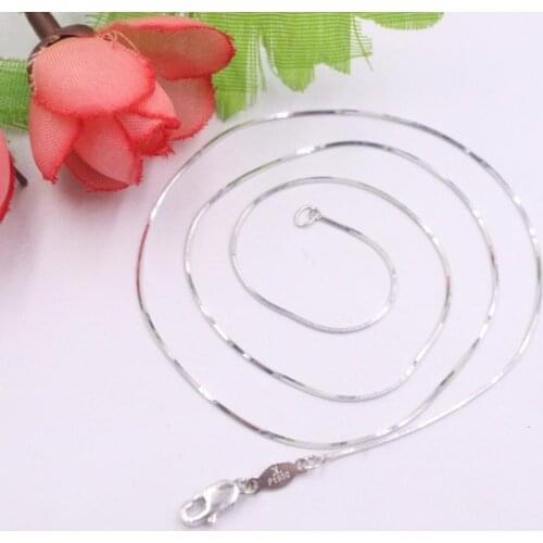 New Pure Platinum 950 Necklace 0.7mm Snake Link Chain Necklace 17.71''L Pt950
