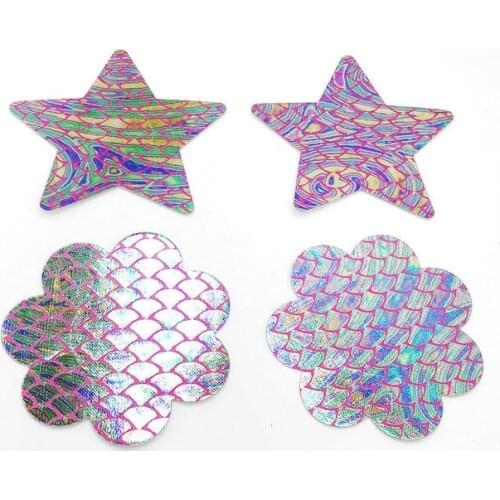 Sexy Nipple Pads Mermaid Scale Pattern Nipple Adhesive Breast Mat Disposable Bra Stickers Invisible Nipple Protection Cover