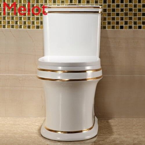 Deluxe Nordic Creative Golden Toilet Toilet Water-saving Odor Silent Flushing European-style Toilet Super Swirling Toilet