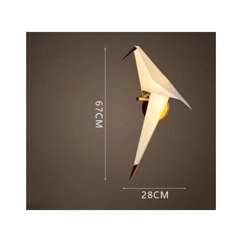 Northern European Bird droplight wall lamp modern contracted individual character art paper droplight living room study lamp