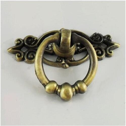 Shaky drop rings furniture knob antique brass kitchen cabinet knob pull bronze drawer dresser furniture handles pulls knobs