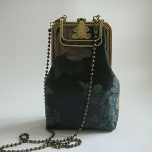 Pure Handmade Vintage Print Flowers Bags Bag Hand Shell 2021 NEW Womens Handbags Purses Chain Women Shoulder Crossbody Bags