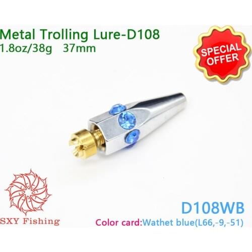 SXY FISHING D108WB 1.8OZ Metal copper head Bait Wathet blue gem eye Trolling Lure Deep sea bait Metal Octopus copper head