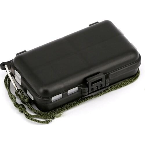 High-grade Waterproof PortableFishing Accessories Fish Hook Fishing Gear Box Black 11.4CM * 3.4CM * 7.3CM Fishing Supplies