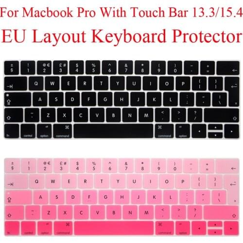 EU Keyboard Protector for Macbook Pro 13 13.3 Touch bar Silicone Keyboard Cover MacbookPro 15 15.4 With TouchBar Protection Skin