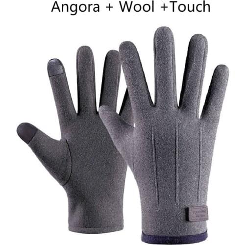 Angora Touchscreen Winter Warm Riding Cycling Bicycle Bike Ski Outdoor Camping Hiking Motorcycle Gloves Women Sports Full Finger