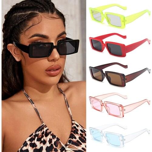 1PC New Fashion Candy Color Vintage Wide Frame Sunglasses Women Retro Sunglass Rectangle Sun Glasses Female UV400 Lens Eyewear