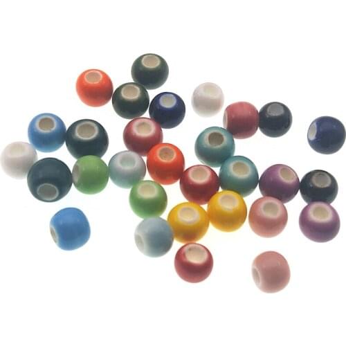 100Pcs 6mm Ceramic Beads Handmade Materials DIY Beads Porcelain Ceramic Jewelry Beads for Jewelry Making Z1014