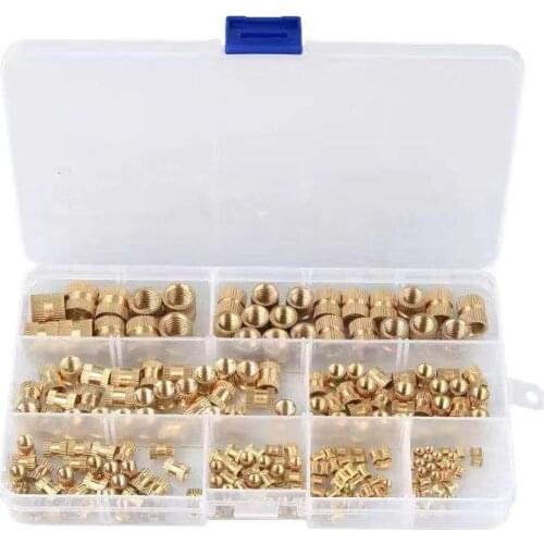 140pcs M6 Copper Inserts Brass Double Pass Knurl Nut Embedded Fastener