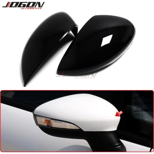 2pcs Car Exterior Door Side Rear View Rearview Mirror Cover Caps Trim For Ford Fiesta MK6 VI /UK MK7 08-17 B-Max 2012-2017