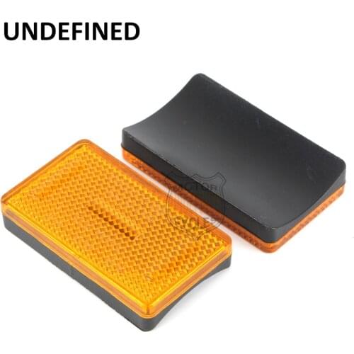 2X Motorcycle Amber Rectangle Front Fork Reflector Hight Quality For Honda Yamaha Kawasaki Suzuki BMW Bikes UNDEFINED