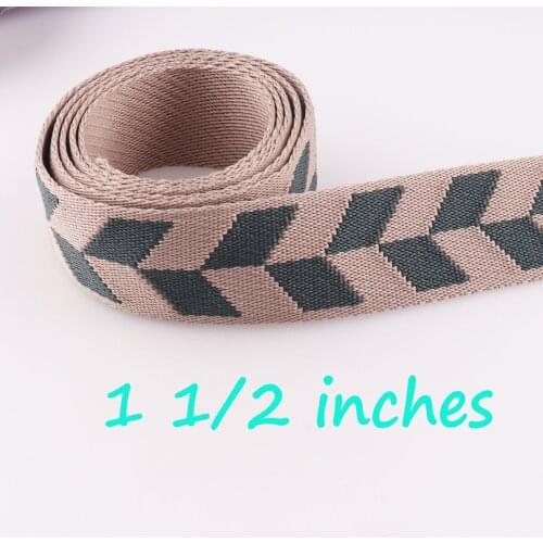 5YARDS cotton webbing pattern webbing belt strap keychain supplies fabric upholstery 38mm for tent accessories sewing bag-1 1/2