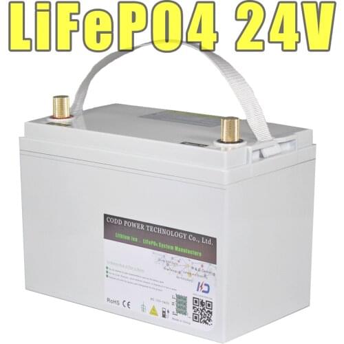 LiFePO4 24V 40AH 60AH 80H IP68 Waterproof Rechargeable Battery Electric bicycle storage Solar LED lamp Battery