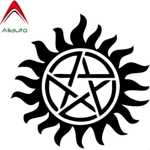 Aliauto Personality Car Sticker Supernatural Anti-Possession Pentagram Auto Accessories PVC Decal for Opel Polo Skoda,12cm*12cm