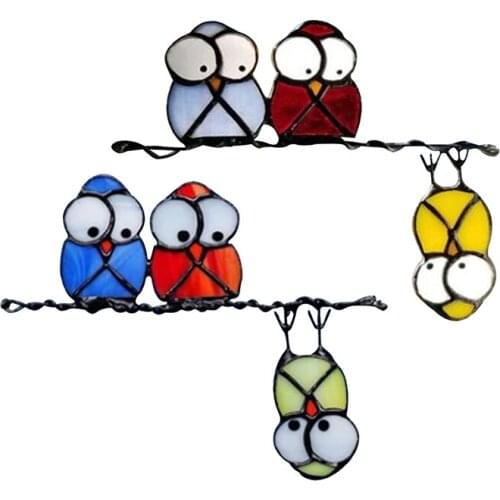 Car Sticker 3 Lovely Birds Sticker Car Window Glass Decals Cartoon Home Window Decoration Ornament Car-Styling Auto Sticker