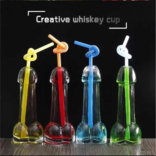 Penis Glass Cup Cocktail Wine 150ML Shot Glass Mugs Small Mouth No Sprinkling Gift Penis Glasses For Parties Bar KTV Night Show