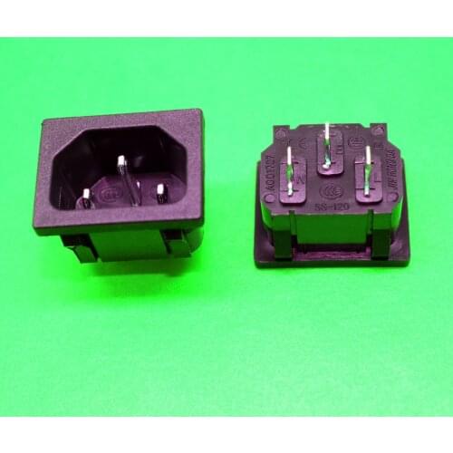 Cltgxdd 1x New Hot Selling Black 3Pin All Copper CE Power Plug Socket AC 250V 10A