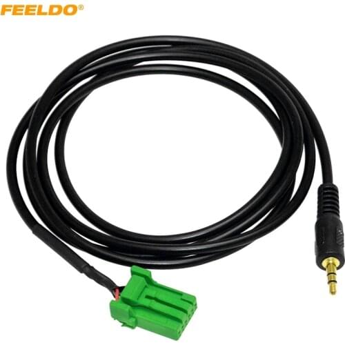 FEELDO Car 3.5mm Male Jack AUX-IN Socket Audio Cable For Honda Fit/Jazz Extension CD Radio AUX Wire Adapter #HQ6833