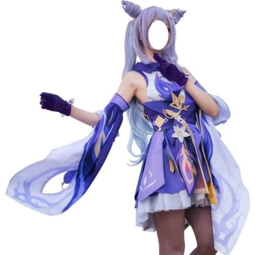 Game Genshin Impact Keqing ke qing Cosplay Costume Halloween