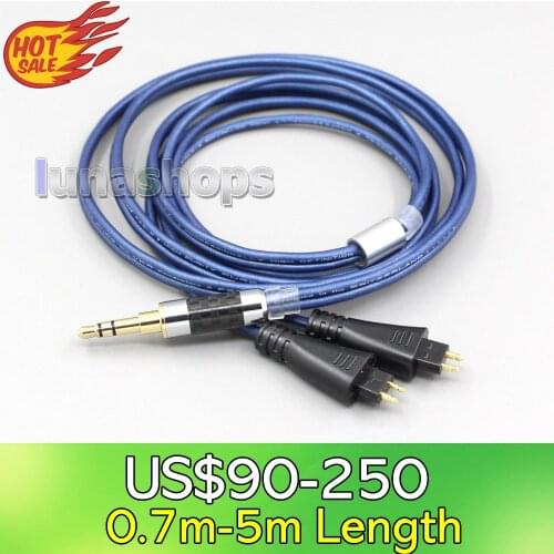 LN006445 Blue 99% Pure Silver XLR 3.5mm 2.5mm 4.4mm Earphone Cable For FOSTEX TH900 MKII MK2 TH-909 TR-X00 TH-600 Headphone