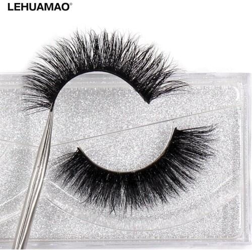 LEHUAMAO Mink Lashes 3D Mink Eyelashes 100% Cruelty free Lashes Handmade Reusable Natural Eyelashes soft False Lashes Makeu A08