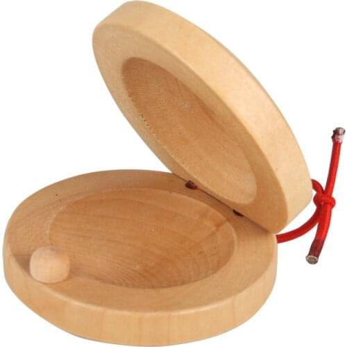 Music instruments castanet child musical instrument toy log wood castanet plate
