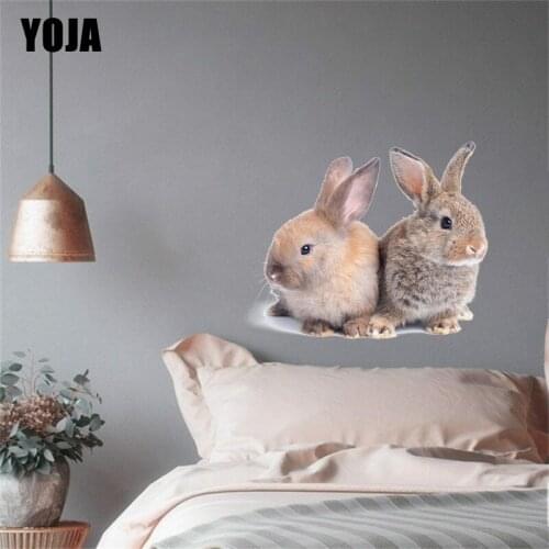 YOJA 48×38.1CM Cute Bunny Bedroom Decor Decals Modern Cartoon Home Living Room Wall Stickers 8WS0336