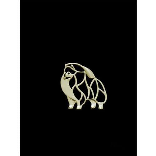 New Design Classic Animal Pomeranian Dog Broche Gold Silver Color Designer Brooch For Men Overwatch Gift For Friend Father