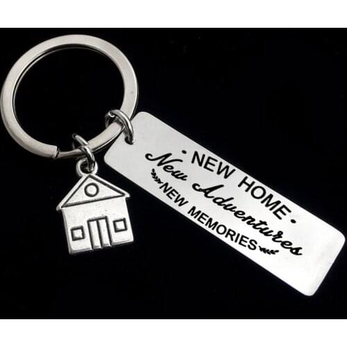 New Home New Adventures New Memories Keychain Stainless Steel Keyring Jewelry Souvenir Gift