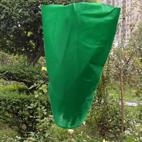 Practical Plant Cover Drawstring Effective Non Waven Fabric Elastic Protective Cover for Garden