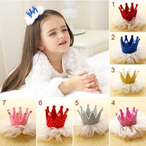 Princess Crown Hair Clip Hairpins Girls Tiaras Headwear Glitter Gifts Hair Accessories SANA889