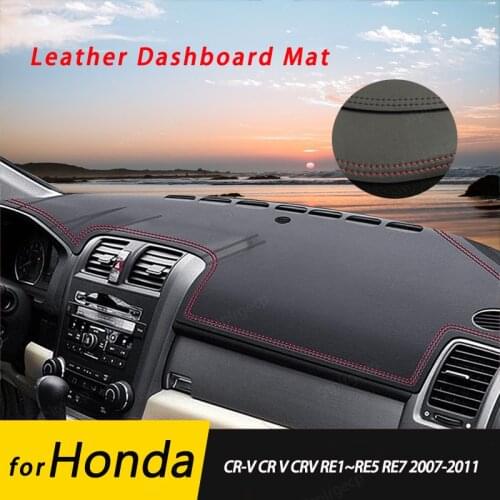 For Honda CR-V CR V CRV RE1~5 RE7 2007-2011Leather Anti-Slip Mat Dashboard Cover Pad Sunshade Dashmat Protect Carpet Accessories