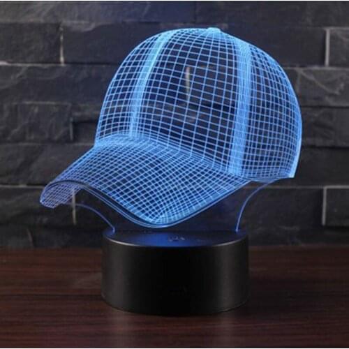 Sport hats theme 3D Lamp LED night light 7 Color Change Touch Mood Lamp Christmas present Dropshippping