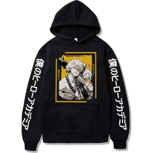 Japanese Funly Anime My Hero Academia Cool HoodiesCasual Printing Bakugo Katsuki Hooded Streetswear Sweatshirt Men Unisex Top