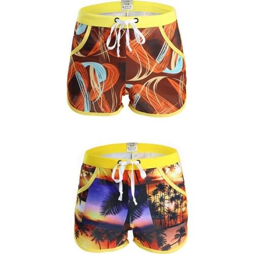 Mens boxer briefs swimwear pants beach pants beach surf pants breathable quick-drying