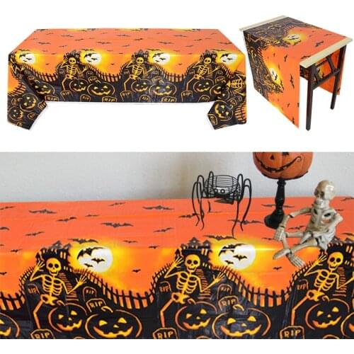 Party Tablecloth Ghost Pumpkin Halloween Festive Decoration Table Overlays Banquet Dining Table Cover Halloween Table Cloth