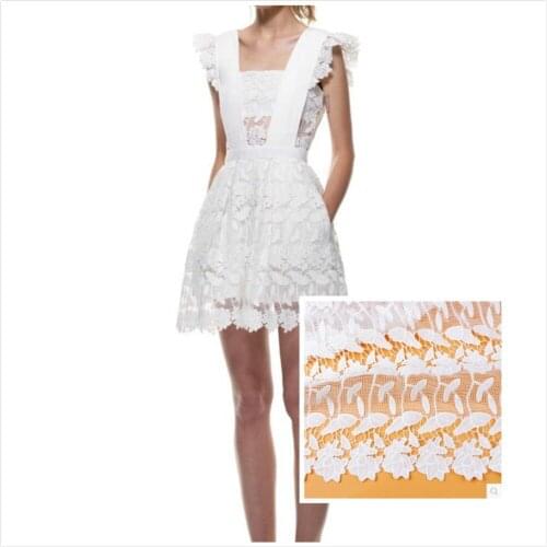 High - grade Korean imports lace heavy industry hollow water - soluble lace fabric embroidery evening dress fabric