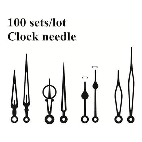 100 Sets/lot Wholesale Quartz Wall Clock Black Metal Hands hour pointer minute needle DIY Repair Wall Clock Accessories