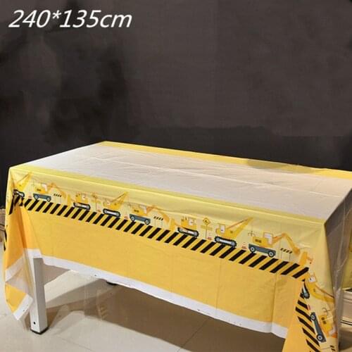 135*240cm Construction Vehicle Tablecloth kids boys birthday disposable decoration table cloth cover Baby Shower party supplies