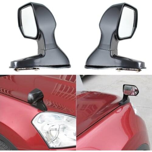 2 Pcs Car Blind Spot Square Side View Flat Mirror Black Color Wide Angle Rear Mirrors Side Rear View Mirrors