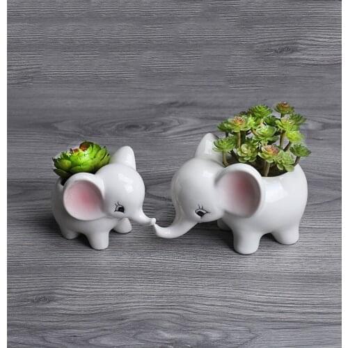 20pcs Creative Meaty Plant Pot Modern Home Balcony Desktop Decoration Elephant Ceramic Flower Pot Free DHL WB257