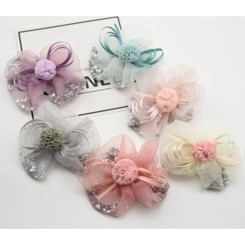 2018 Pet Cats Grooming Accessories Clips Pet Hair Little stars yarn bow baby hairpin yarn ball flower Princess Hairpin Bowknot