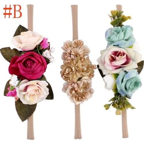 3Pcs Bowknot Head Bands For Baby Girls Floral print casual Headband Baby Lovely Hair Accessories