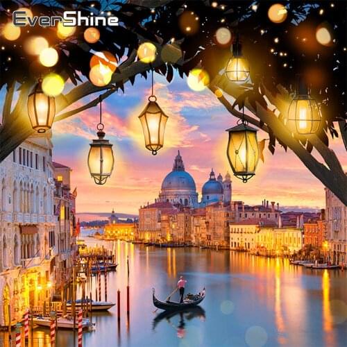 EverShine Diamond Mosaic Art Painting Landscape Picture Rhinestones Seaside Cross Stitch Bead Embroidery Needlework Wall Decor
