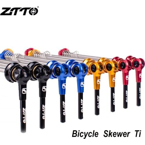 ZTTO 1 Pair Bicycle QR Ti Skewers 9mm 5mm Wheel 100 135Hub Quick Release Skewers Axle Ultralight Lightweight for MTB Road Bike