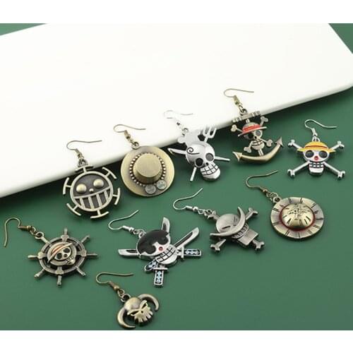Anime One Piece Drop Earrings for Women Man Jewelry Luffy Zoro Gift Bijoux Dangle Hanging Earrings Accessories 2021 Trend