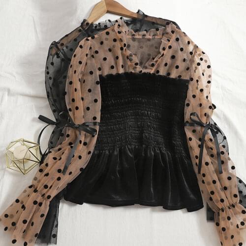 Блузки в горошек Asapgot China At AliExpress